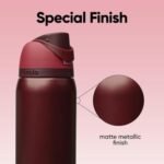 Botella de agua térmica de acero inoxidable Owala FreeSip con pajita, botella deportiva sin BPA, ideal para viajar, 32 oz, color cereza negra - Imagen 2
