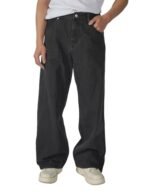 Plaid&amp;Plain Men's Hip Hop Baggy Jeans Casual Wide Leg Y2k Skateboard Vintage Denim Pants Streetwear - Image 2