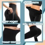 Leggings de cintura alta con bolsillos para mujer de SINOPHANT, pantalones de yoga elásticos y suaves como la mantequilla, estilo capri de largo completo - Imagen 3