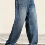 Vaqueros holgados de hip hop para hombre, pantalones de denim de corte ancho tipo skater, pantalones largos de estilo casual y holgado, ropa urbana