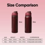 Botella de agua térmica de acero inoxidable Owala FreeSip con pajita, botella deportiva sin BPA, ideal para viajar, 32 oz, color cereza negra - Imagen 3