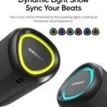 Altavoz Bluetooth portátil: regalos de San Valentín para él. Sonido potente y nítido, luz romántica, resistencia al agua IPX5, autonomía para todo el día, Bluetooth 5.3 y emparejamiento TWS. Pequeño altavoz inalámbrico para actividades al aire libre, viajes y citas nocturnas.