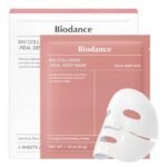 BIODANCE Bio-Collagen Real Deep Mask, mascarilla hidratante de hidrogel para toda la noche, reduce los poros, mejora la elasticidad y aporta volumen, cuidado de la piel al estilo coreano, regalos de San Valentín para ella | 1,19 oz (34 g) x 4 unidades