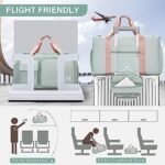 Bolsa de gimnasio pequeña para mujer, bolsa de viaje tipo duffel, bolsa de fin de semana de mano con compartimento para zapatos - Imagen 7