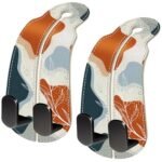 Blusabaca, juego de 2 ganchos para el reposacabezas del asiento del coche, soporte para bolsos Sunrise, gancho doble de metal con revestimiento de cuero sintético para organizar el asiento trasero, accesorios de organización para el coche para mujer - Imagen 3