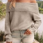LILLUSORY: Jerséis de mujer con hombros al descubierto, de corte oversize, con mangas de murciélago y corte holgado