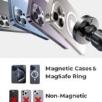LISEN: cargador magnético MagSafe de 15 W para el coche, cargador inalámbrico magnético para el coche, soporte magnético para el móvil en el coche, soportes para el móvil y accesorios para el coche para mujeres y hombres, compatibles con Jeep y Ford F150, para iPhone 17-12, Samsung y Pixel