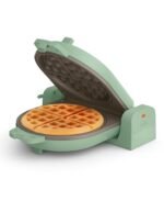 bella Flip-n-Store Waffle Maker with EverGood™ Ceramic Nonstick Coating, Fits-anywhere™ Kitchenware, Power Indicator Light, Cool Touch Handle &amp; Cord Wrap, 7” Wide &amp; 1" Deep Plates, 1000 Watt, Seaglass