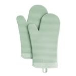 Juego de 2 manoplas de silicona suave acanalada para horno KITCHENAID, 7,5" x 13", color pistacho - Imagen 3