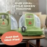 BISSELL Little Green Mini Portable Carpet and Upholstery Deep Cleaner, Car/Auto Detailer, with HydroRinse Self-Cleaning Tool and 4" Tough Stain Tool, Tea Green, 4075 - Image 4
