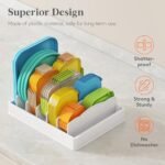 Lifewit Kitchen Cabinet Organizer for Food Contanier Lid, Lid Holder with 6 Adjustable Dividers & 7 Sections for Pantry Organizers and Storage, Home Drawer Organization, Large, 13" x 10" - Image 3