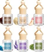 Ambientador para coche AROIC para mujer, pack de 6 difusores de ambientador, difusor colgante de aceites esenciales, accesorios de ambientación para el coche, bonita decoración para el interior del coche, regalo romántico de San Valentín para ella