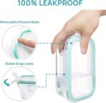 Vtopmart 8 Pack Glass Food Storage Containers with Airtight Lids, Glass Meal Prep Containers, Lunch Office Meal for Microwave, Oven, Freezer and Dishwasher, BPA Free - Image 2