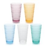 Santa Fe Clear Set of 6 Premium Acrylic Ice Tea Glass 22 oz – Unbreakable Drinkware with Textured Bubble Design, Shatterproof Tumblers for Indoor &amp; Outdoor Use - Image 2