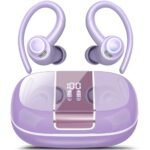 Wireless Earbuds Bluetooth 5.3 Headphones Sports, 48H Over Ear Buds with ENC Mic, Stereo Deep Bass Bluetooth Earbuds with Secure Earhooks, LED Display, IPX7 Waterproof Earphone for Running/Gym Purple Visit the Csasan Store - Image 5