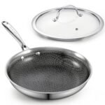 Cooks Standard Hybrid Nonstick Frying Pan, 12-Inch Skillet, Multi-Ply Clad Stainless Steel Fry Pan with Tempered Glass Lids, Oven Safe, Compatible with All Stovetops - Image 3