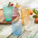 Santa Fe Clear Set of 6 Premium Acrylic Ice Tea Glass 22 oz – Unbreakable Drinkware with Textured Bubble Design, Shatterproof Tumblers for Indoor &amp; Outdoor Use - Image 4