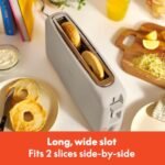 bella 2 Slice Slim Toaster, Fits-anywhere™ Kitchenware, 6 Setting Shade Control with Reheat & Cancel Buttons, Fits sourdough, 10” Long Slot, Anti Jam & Auto Shutoff, 900 Watt, Oatmilk - Image 5