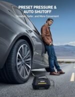 AstroAI: Compresor portátil para inflar neumáticos de coche - Accesorios para el coche, cable de 9,8 pies, bomba para coche alimentada a 12 V CC con manómetro digital, luz LED de emergencia para bicicletas y globos, color amarillo - Imagen 6