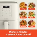 Freidora sin aceite Bella Slim de 4 Qt, línea de menaje de cocina «Fits-anywhere™», recubrimiento antiadherente cerámico «EverGood™», temperatura ajustable, 6 opciones de cocción preprogramadas, apagado automático a los 60 minutos con señal acústica, capacidad de 3,3 lb, leche de avena - Imagen 3