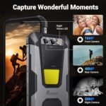 Smartphone resistente FOSSIBOT F106Pro desbloqueado, teléfono resistente de 12 000 mAh, 15 GB + 256 GB, Android 14, pantalla de 6,58", cámara con visión nocturna de 48 + 16 + 20 MP, altavoz potente de 110 dB, luz de acampada de 512 lm, 4G, doble SIM/NFC - Imagen 3