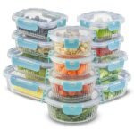 JoyJolt 24pc Borosilicate Glass Storage Containers with Lids | 12 Airtight/Freezer Safe Food Storage Containers for Pantry and Kitchen | Meal Prep Container for Lunch | Glass Tupperware Set - Image 3